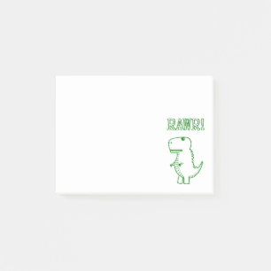Green Angry T Rex Dino Post-it Notes