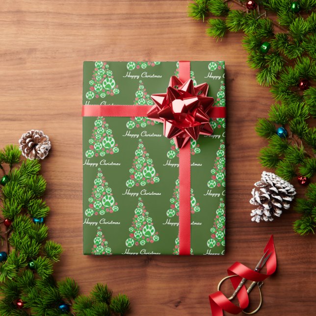 Green Animal Paw Green Paper Christmas Tree (Holiday Gift)