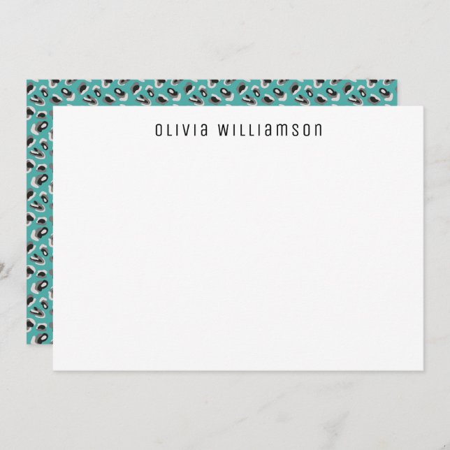 Green animal print pattern Personalized Card (Front/Back)