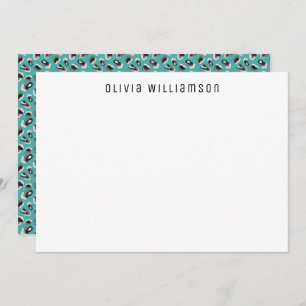 Green animal print pattern Personalized Card