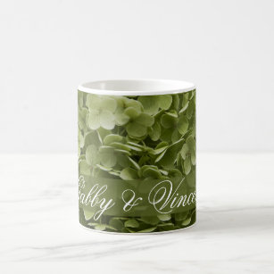 Green Annabelle Hydrangea Floral Wedding Coffee Mug