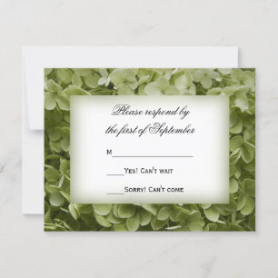 Green Annabelle Hydrangea Flower Wedding Carte RSV