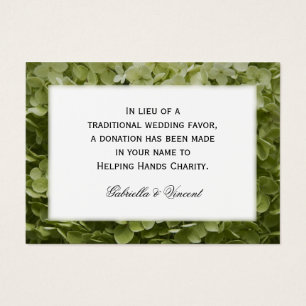 Green Annabelle Hydrangea Wedding Charity Favors