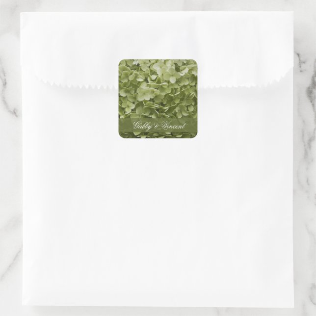Green Annabelle Hydrangea Wedding Envelope Seal (Bag)