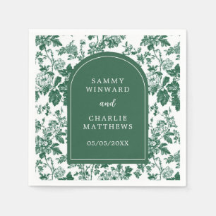 Green Antique Chinoiserie Wedding Napkin
