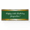 Green Any Age Gold Damask Birthday Banner