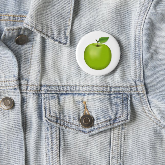 Green Apple  2 Inch Round Button (In Situ)