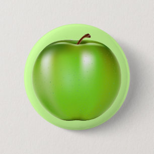GREEN APPLE 2 INCH ROUND BUTTON