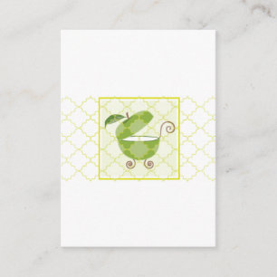Green Apple Baby Carriage Bring a Book Enclosure Card