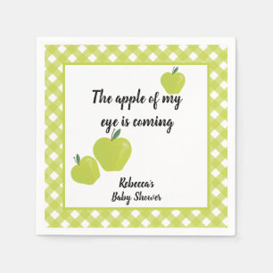 Green apple baby shower napkin
