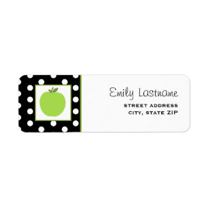 Green Apple / Black With White Polka Dots