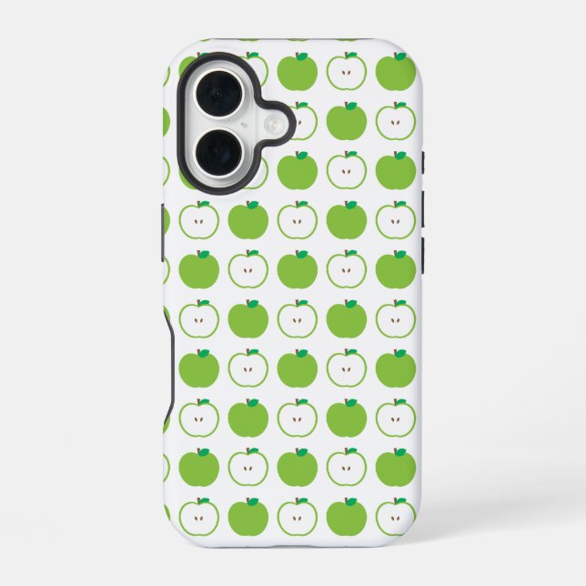 Green Apple Candy Pattern iPhone 16 Case (Back)