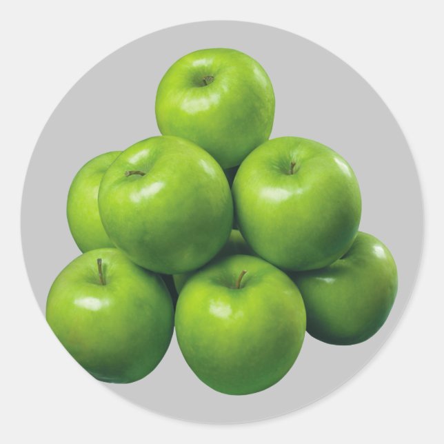 Green Apple Classic Round Sticker (Front)