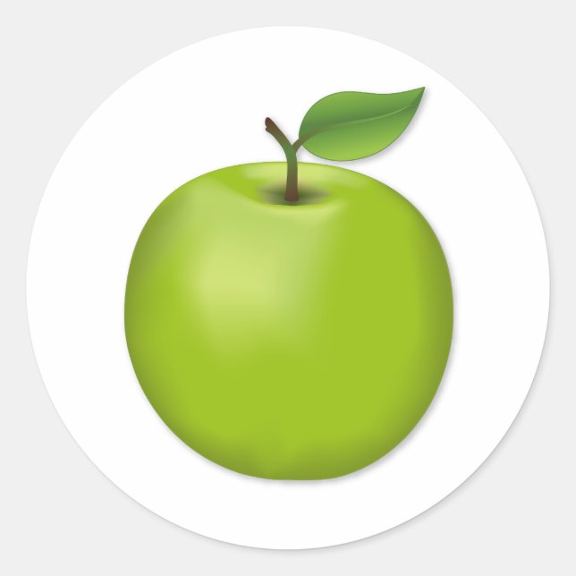 Green Apple  Classic Round Sticker (Front)