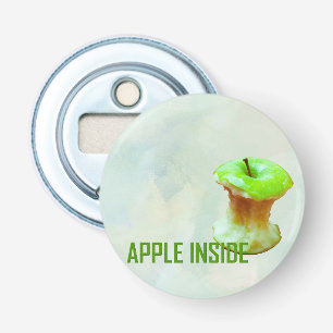 Green apple core bottle opener
