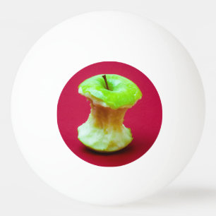 Green apple core ping pong ball