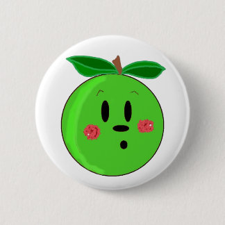 Green Apple Face 2 Inch Round Button