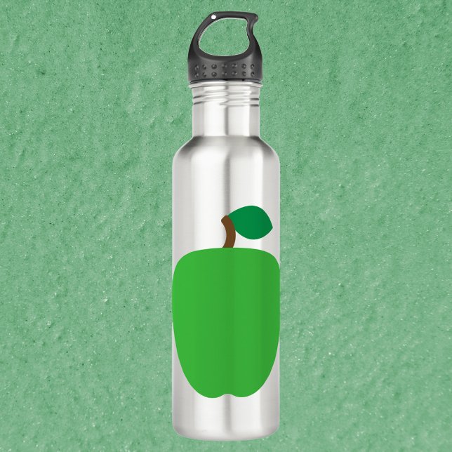 Green Apple Fruit 710 Ml Water Bottle (A water bottle with a graphic of a green apple.)