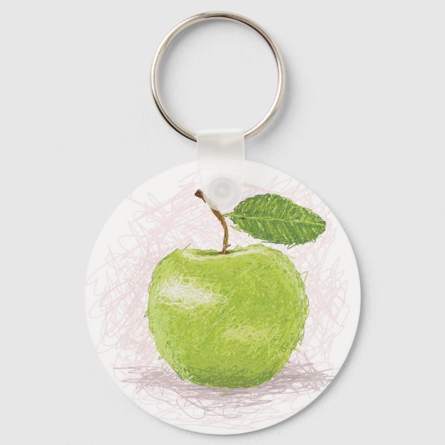 green apple keychain (Front)