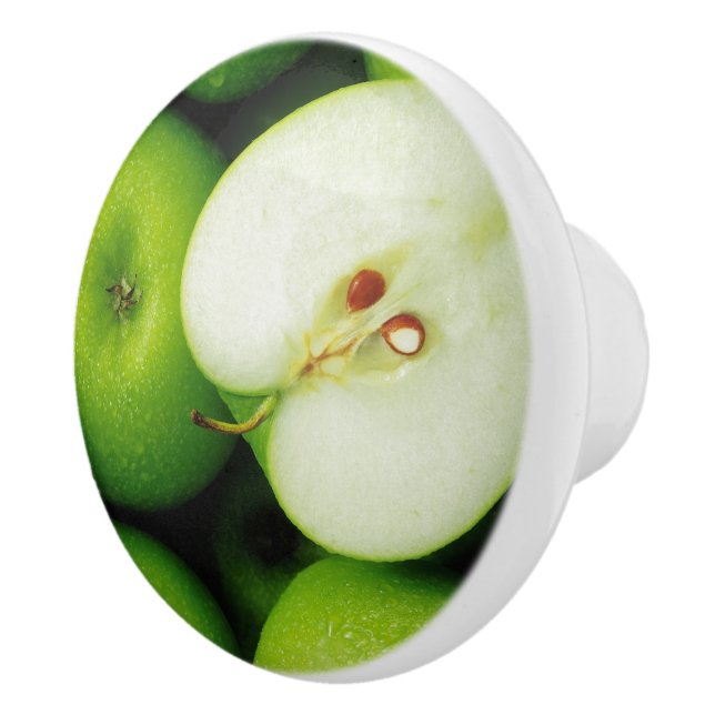 Green Apple Kitchen Cabinet or Drawer Knob Pull (Right)