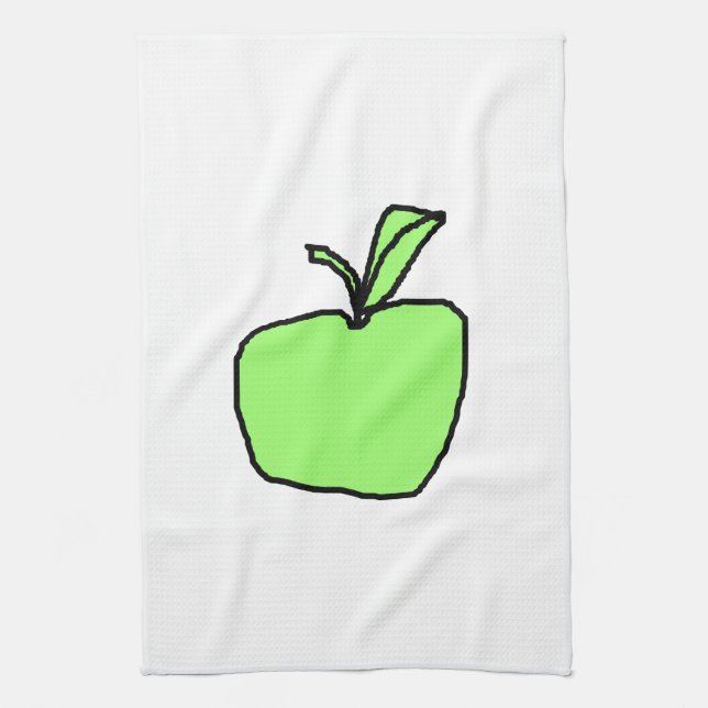 Green Apple. Kitchen Towel (Vertical)