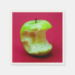 Green apple nibbled napkin