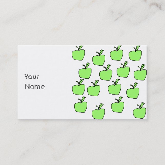 Green Apple Pattern. Business Card (Front)