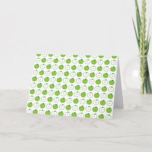 Green Apple Pattern Greeting Card - Blank Inside