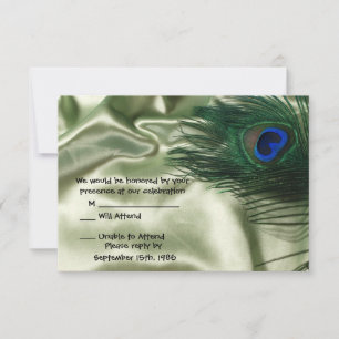 Green Apple Peacock Sill Life RSVP Card
