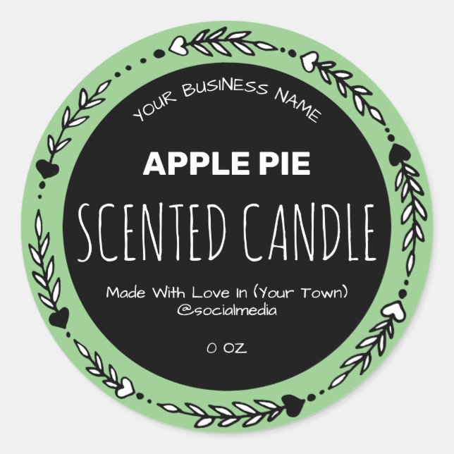 Green Apple Pie Scented Product Labels (Front)