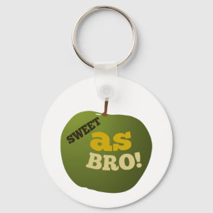Green apple SWEET AS BRO Keychain