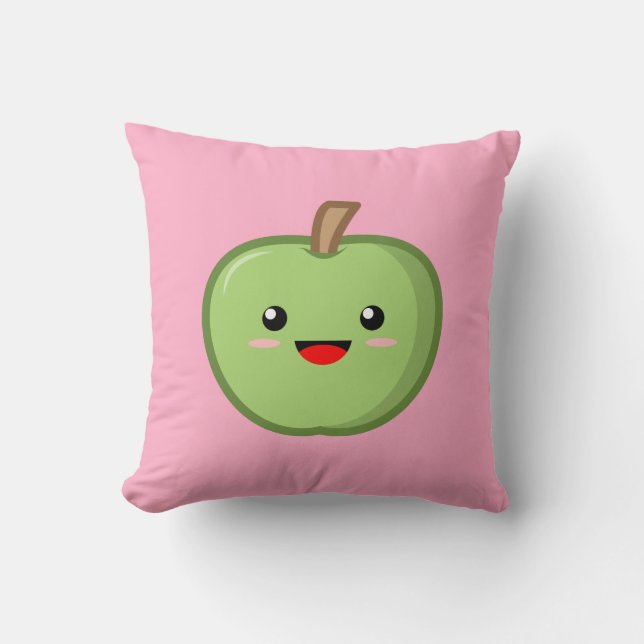 Green Apple Throw Pillow (Front)