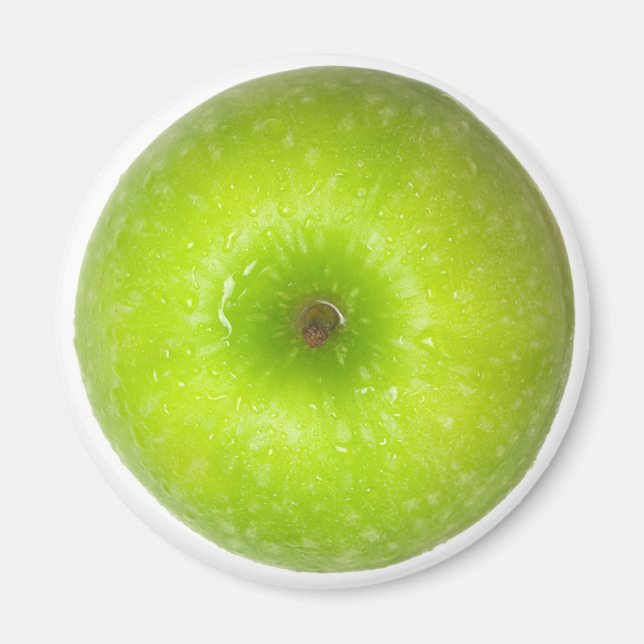 Green apple top view magnet (Front)