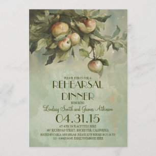 green apple tree rehearsal dinner invitations
