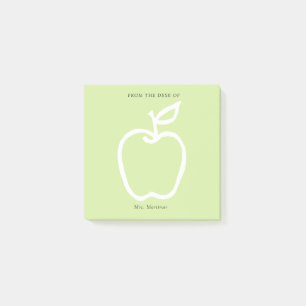 Green Apple with Teacher From the Desk of 3 x 3 Post-it Notes