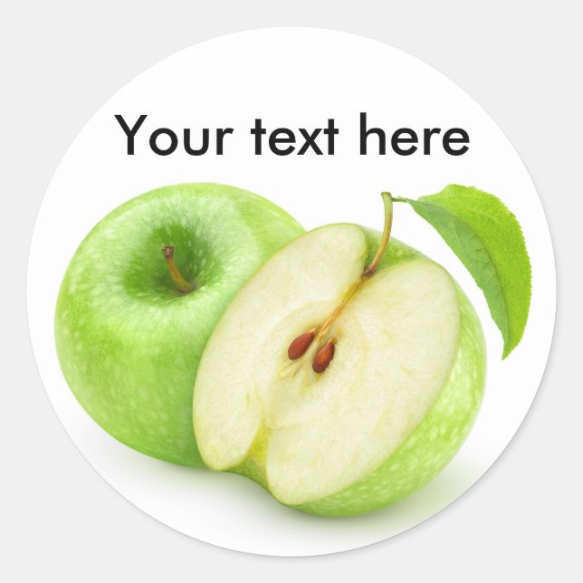 Green apples classic round sticker (Front)