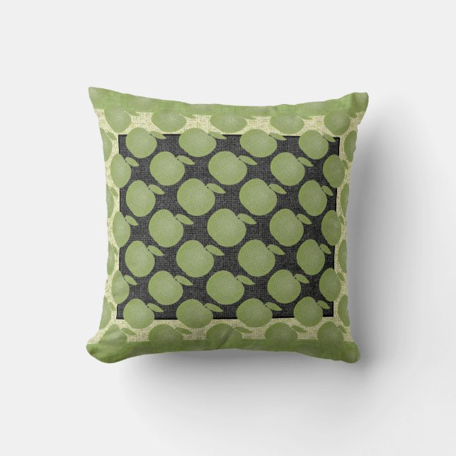 Green Apples Throw Pillow (Front)