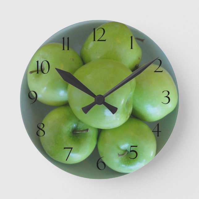 Green Apples Wall Clock (Front)