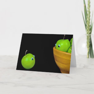 Green Apples with Eyeballs Card