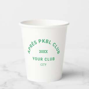 Green Après PKBL Club Crest Pickleball Paper Cups