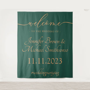 Green Apricot Welcome to the wedding Tapestry