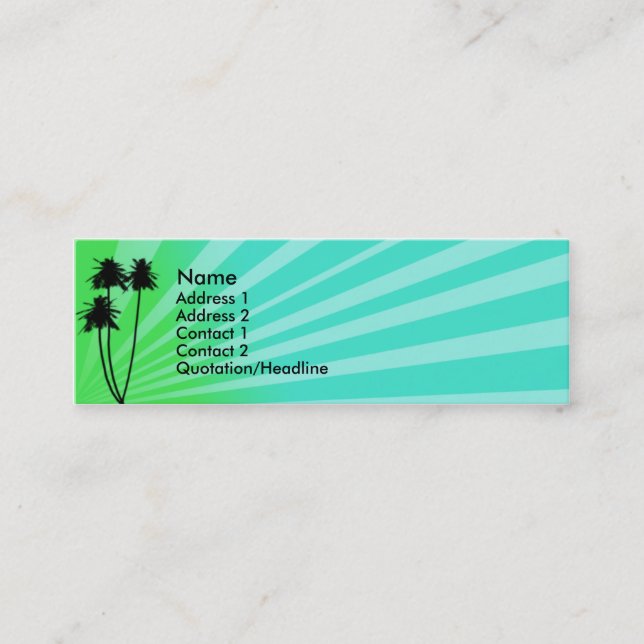 Green/Aqua Tropical Profile Card (Front)