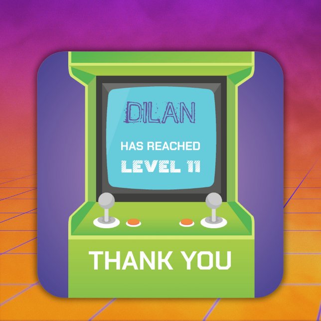 Green arcade gamer thank you Sticker (Creator Uploaded)