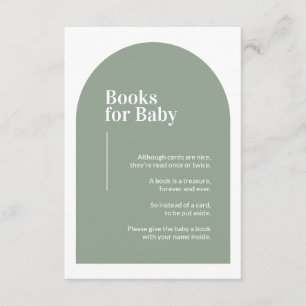 Green Arch Books for Baby Baby Shower Enclosure Ca Card