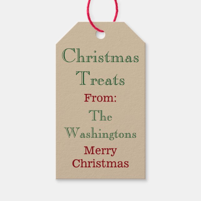 Green Argyle Christmas Gift Tags (Front)