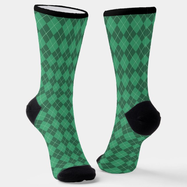 Green Argyle Golf Socks (Angled)