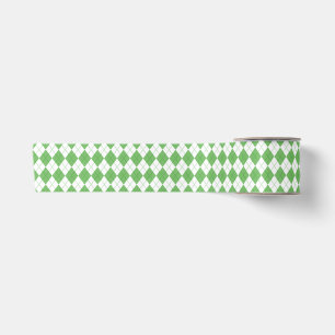 Green Argyle Pattern Golf Satin Ribbon