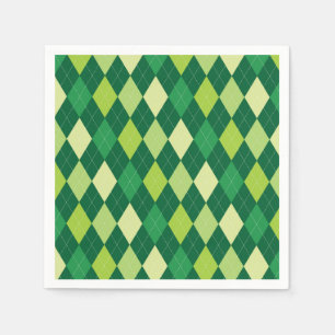 Green argyle pattern napkin