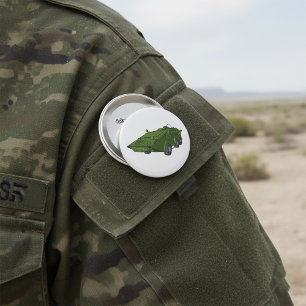 Green Armoured Military Vehicle 3 Inch Round Button