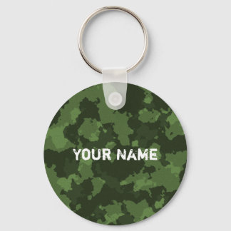 Green Army Camo Military Personalized Keychain